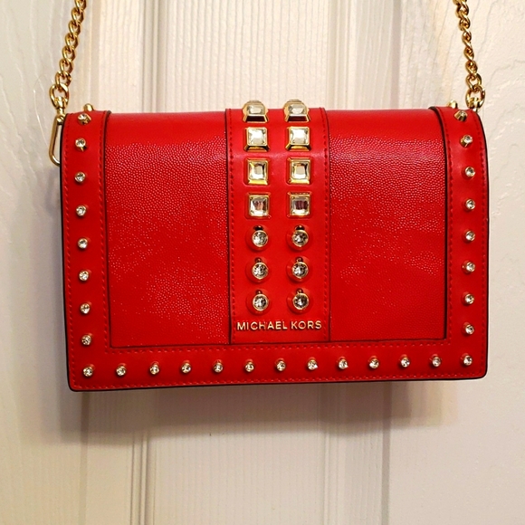 Michael Kors Jet Set bright red cross-body purse - Picture 5 of 14